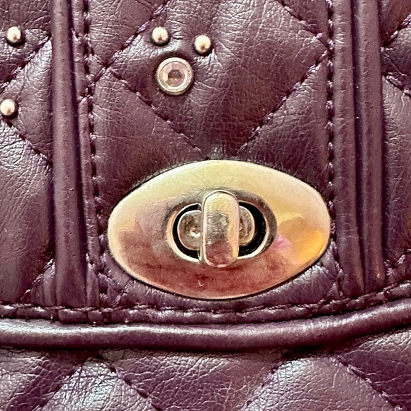 Vintage 2000s y2k plum vegan leather shoulder bag from Nordstrom - Picture 3 of 5